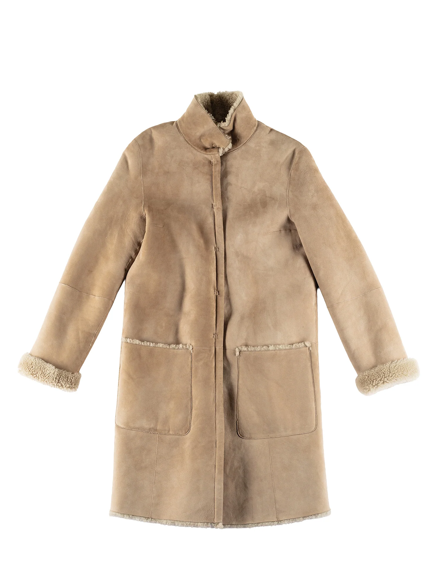 Vintage 70's Women Penny Lane Sheepskin Coat in Beige by Northern Grip