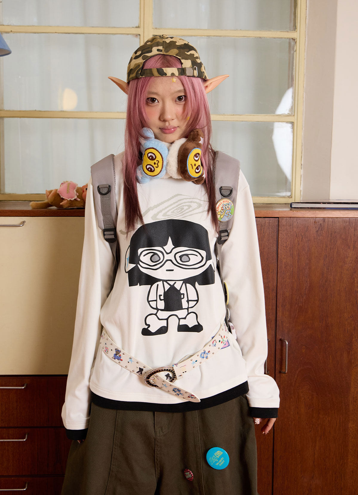 Cartoon Bunny Loose Long Sleeve Tee – loveplay by Land Decora