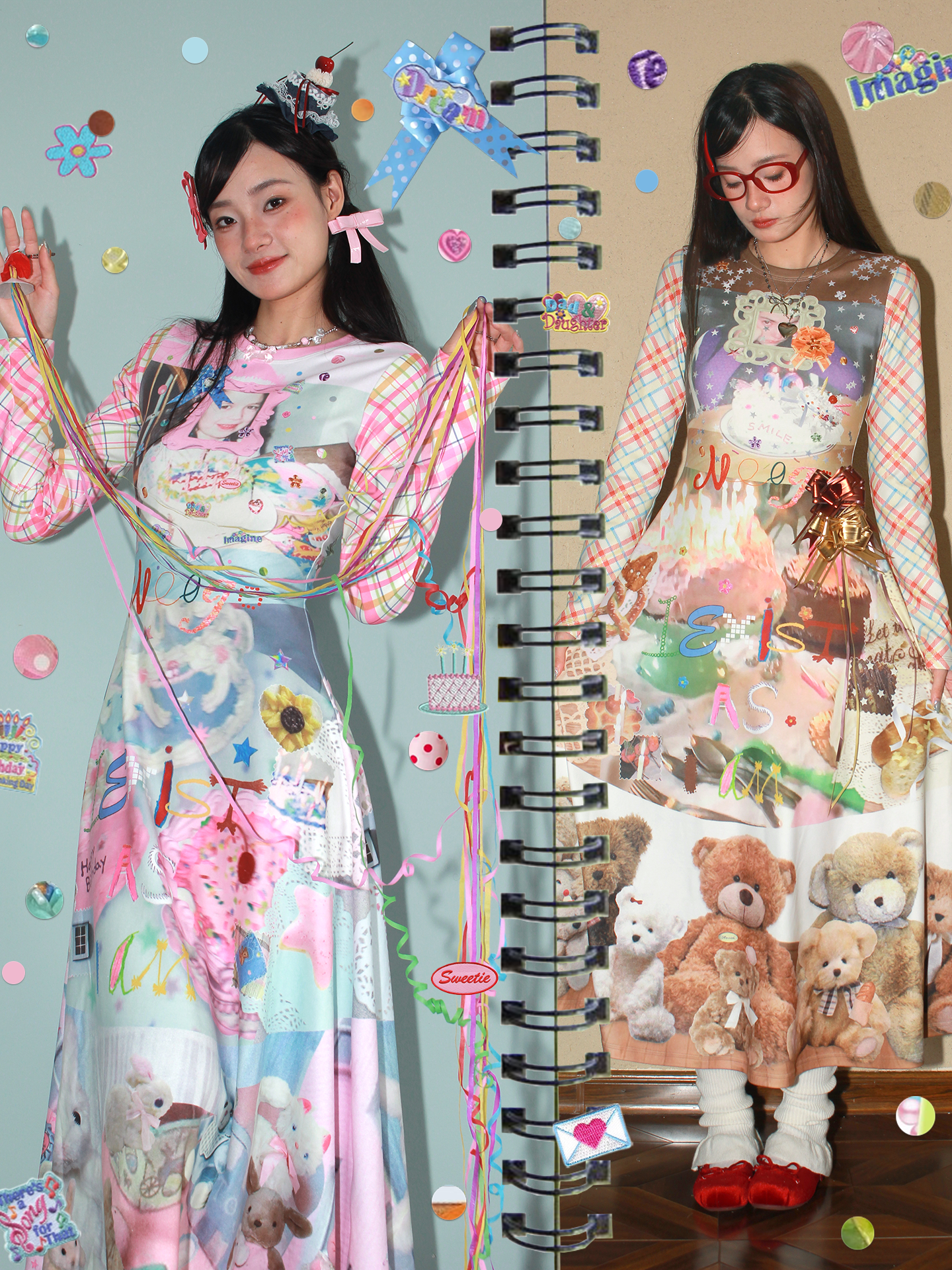 Kawaii Y2K Dopamine Print Dress - NeogoMade by Land Decora