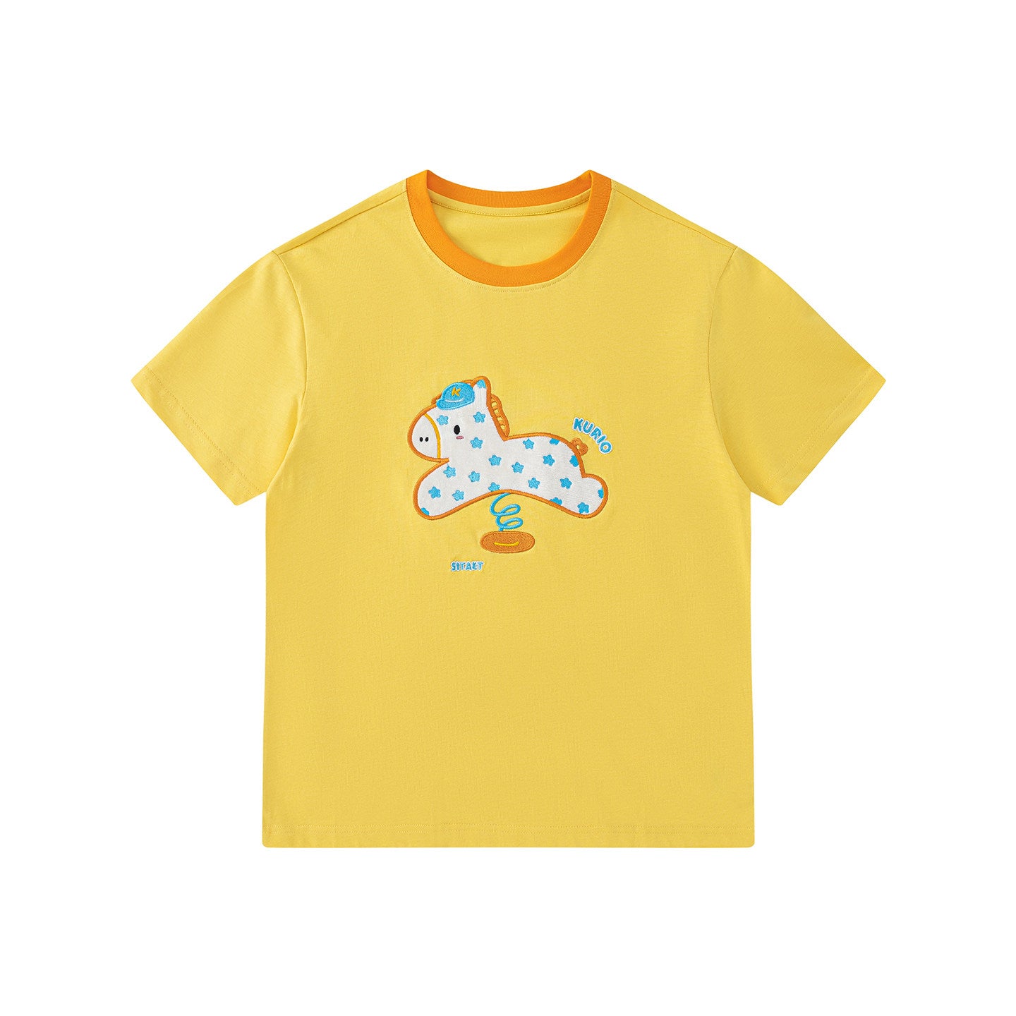 Y2K Yellow Embroidered Dopamine Tee - KURIOSITAET by Land Decora