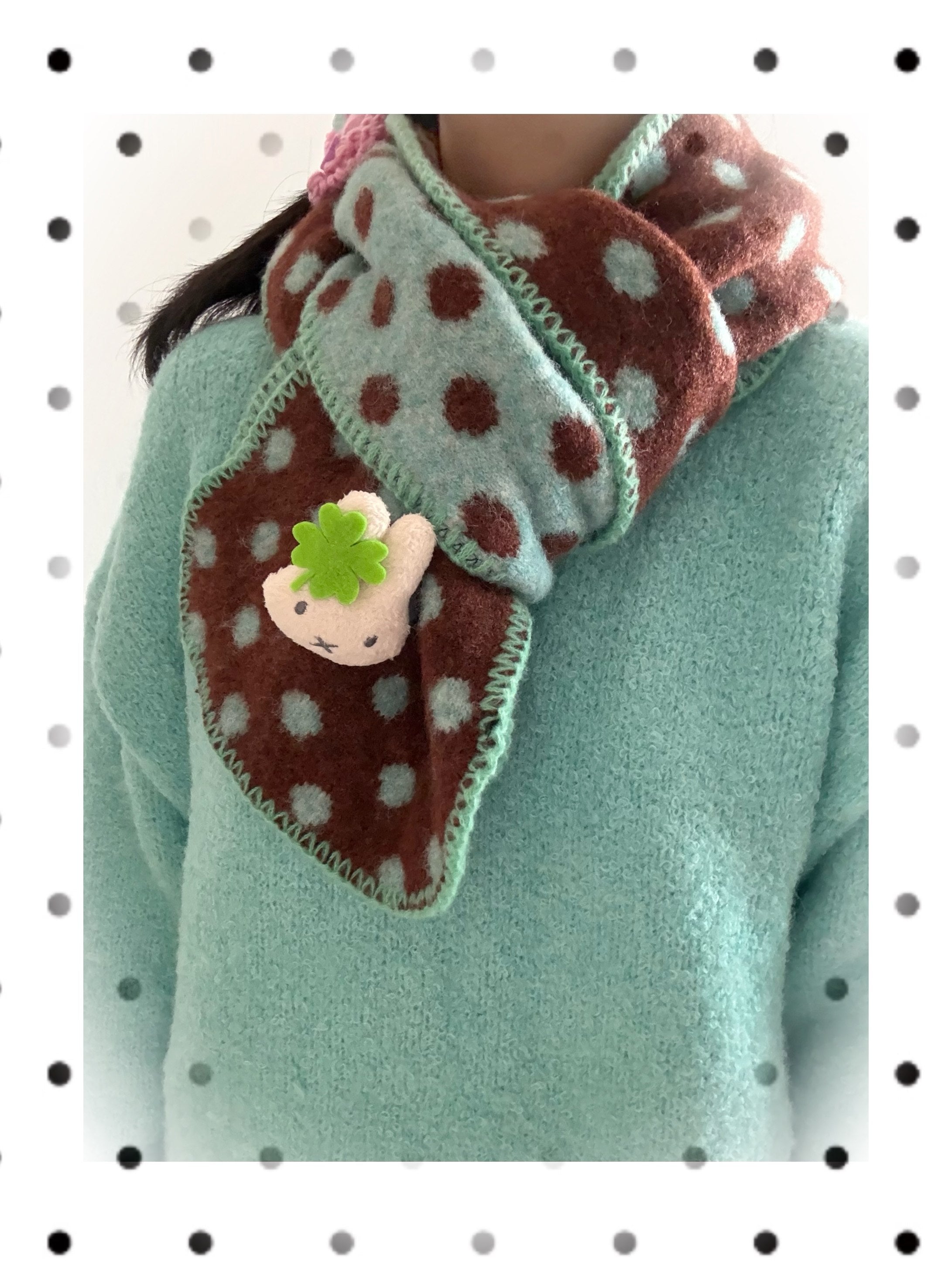 Polka Dot Knit Scarf - Corner Party by Land Decora