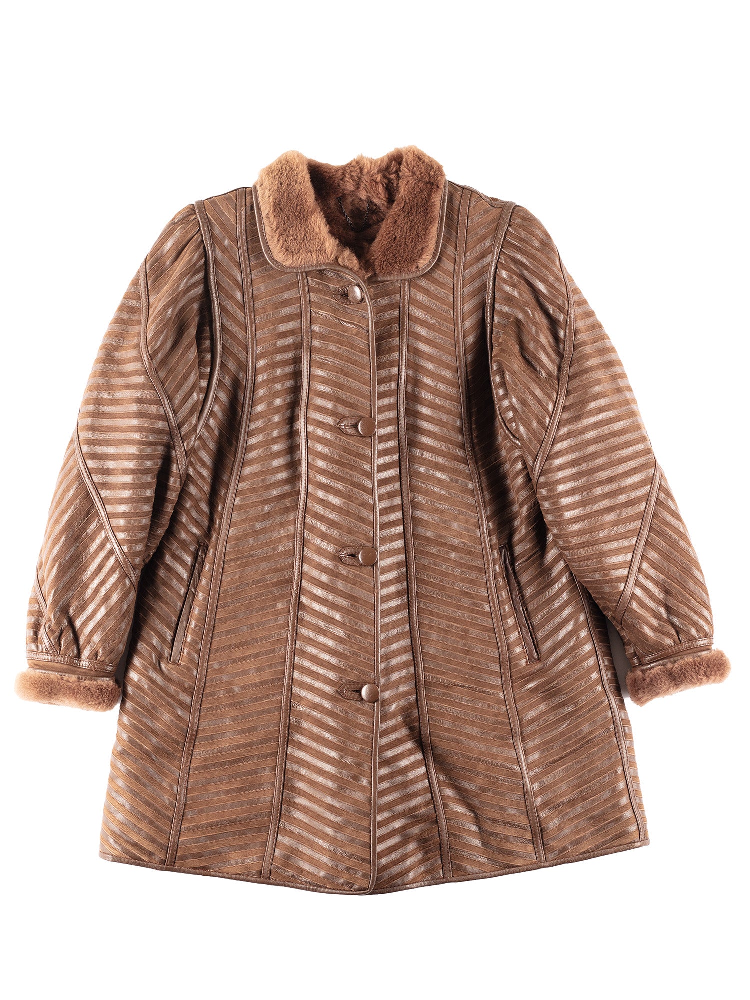 Vintage 00's Women Sheepskin Coat in Brown by Northern Grip