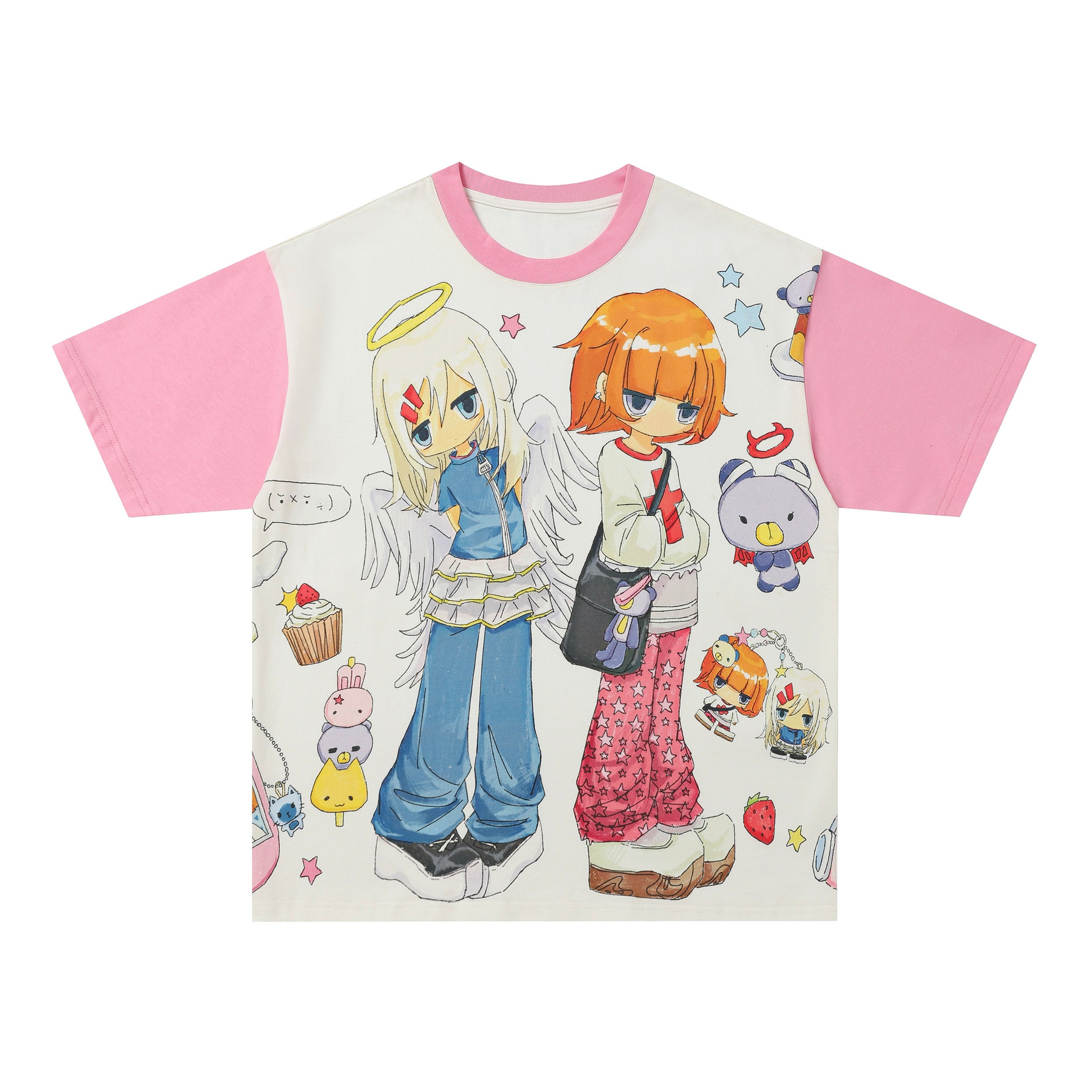 Y2K Doll Graphic T-Shirt - BlackBerry by Land Decora