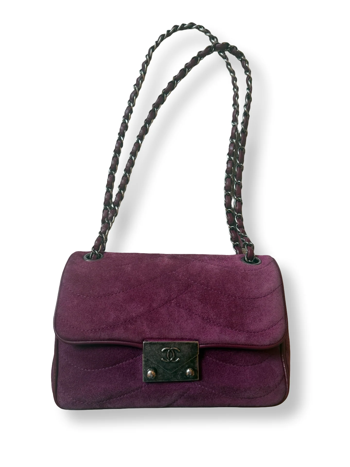 Chanel Suede Pagoda Flap Small by The Vintage New Yorker