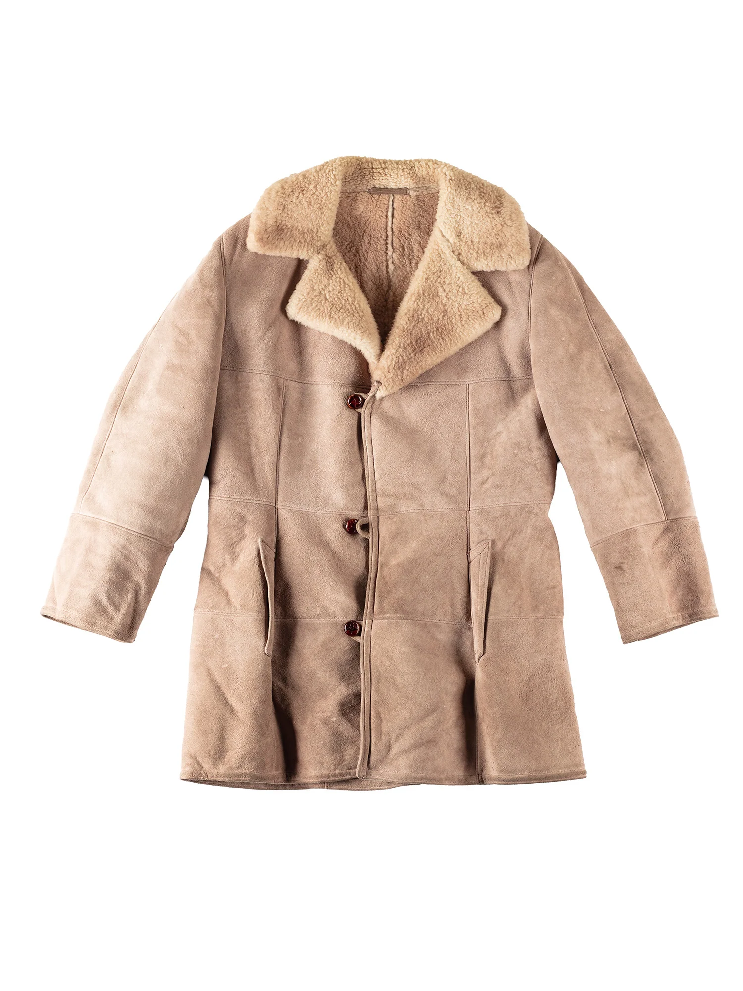 Vintage 70's Men Sheepskin Coat in Beige by Northern Grip