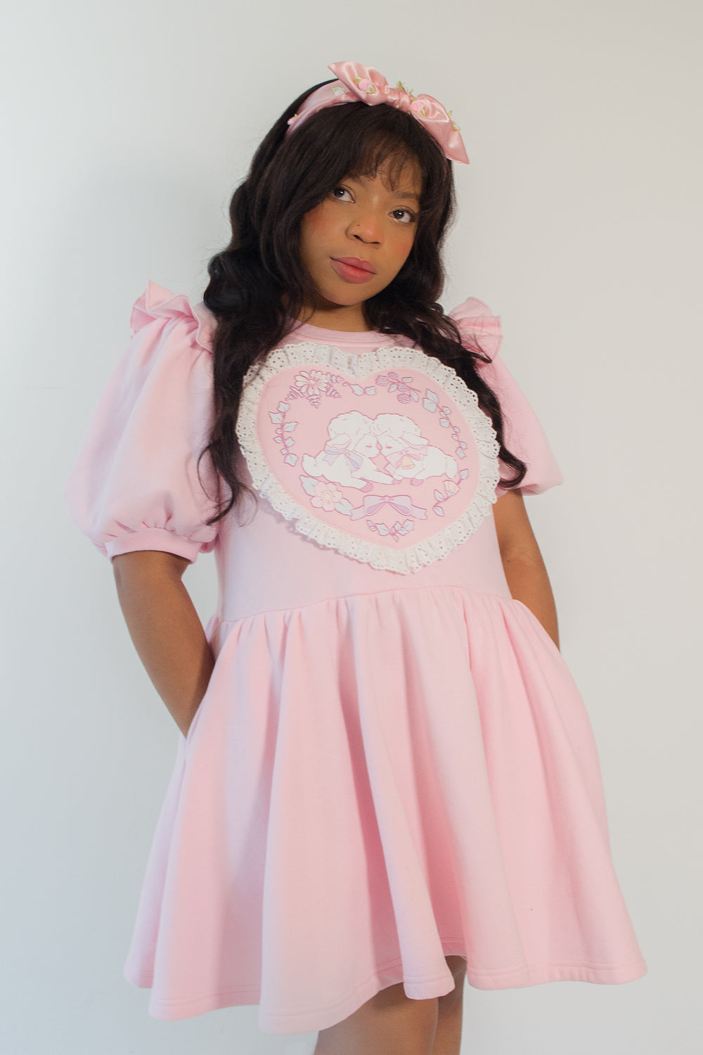 Darling Lambs Sweatshirt Dress by Miss Candyholic