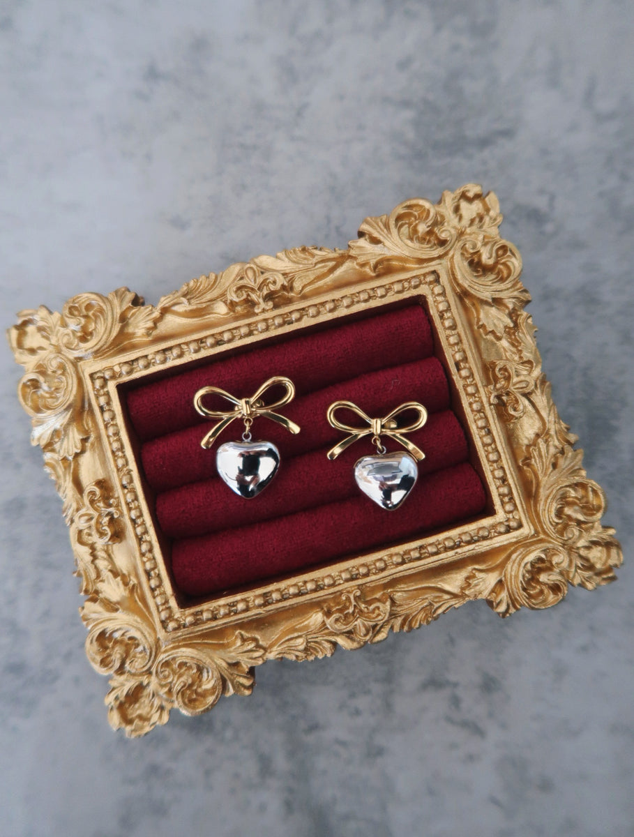 BOWTIED LOVE EARRINGS (18K GOLD / WHITE GOLD PLATED & WATERPROOF) by RAËLIV