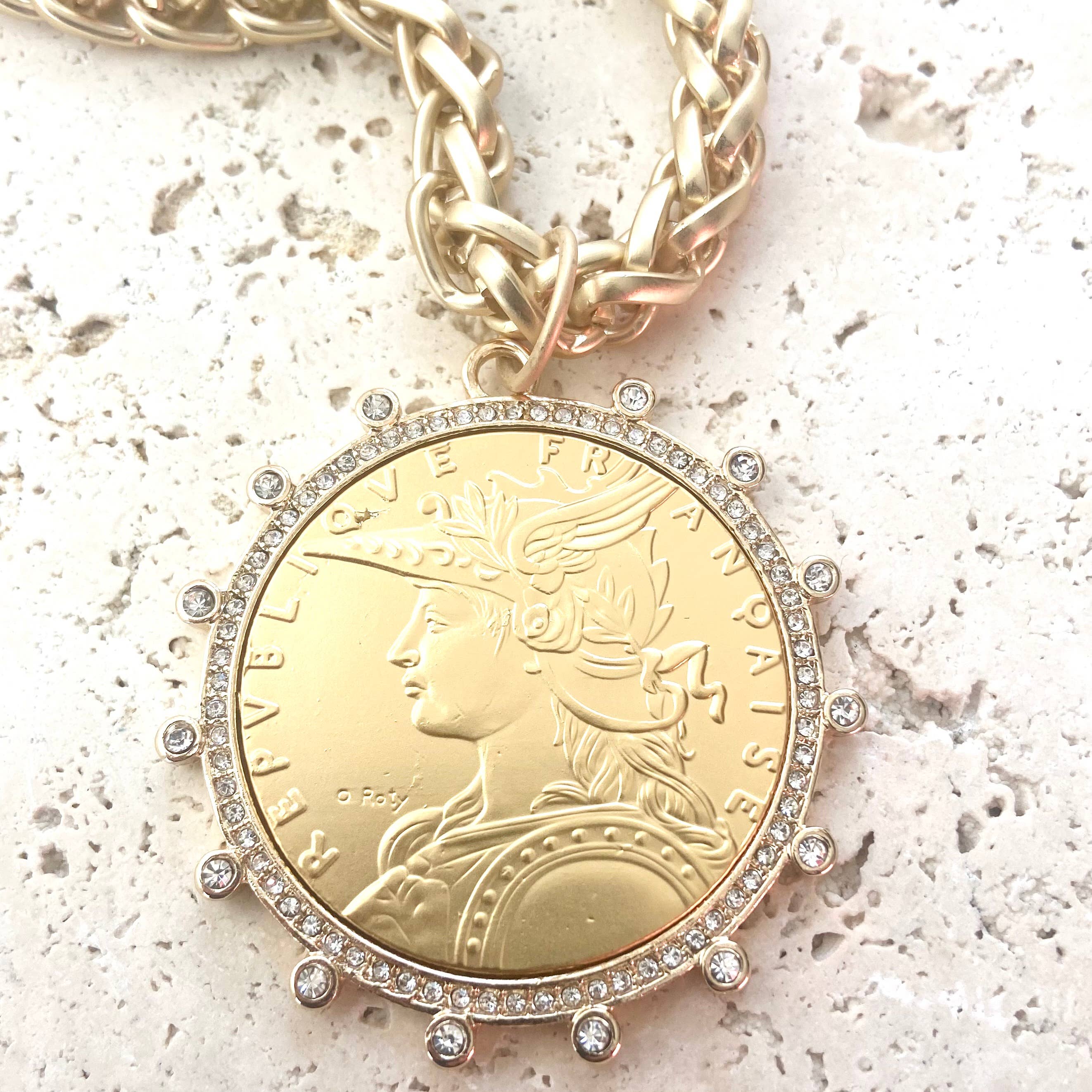 French Coin Necklace by Sierra Deene