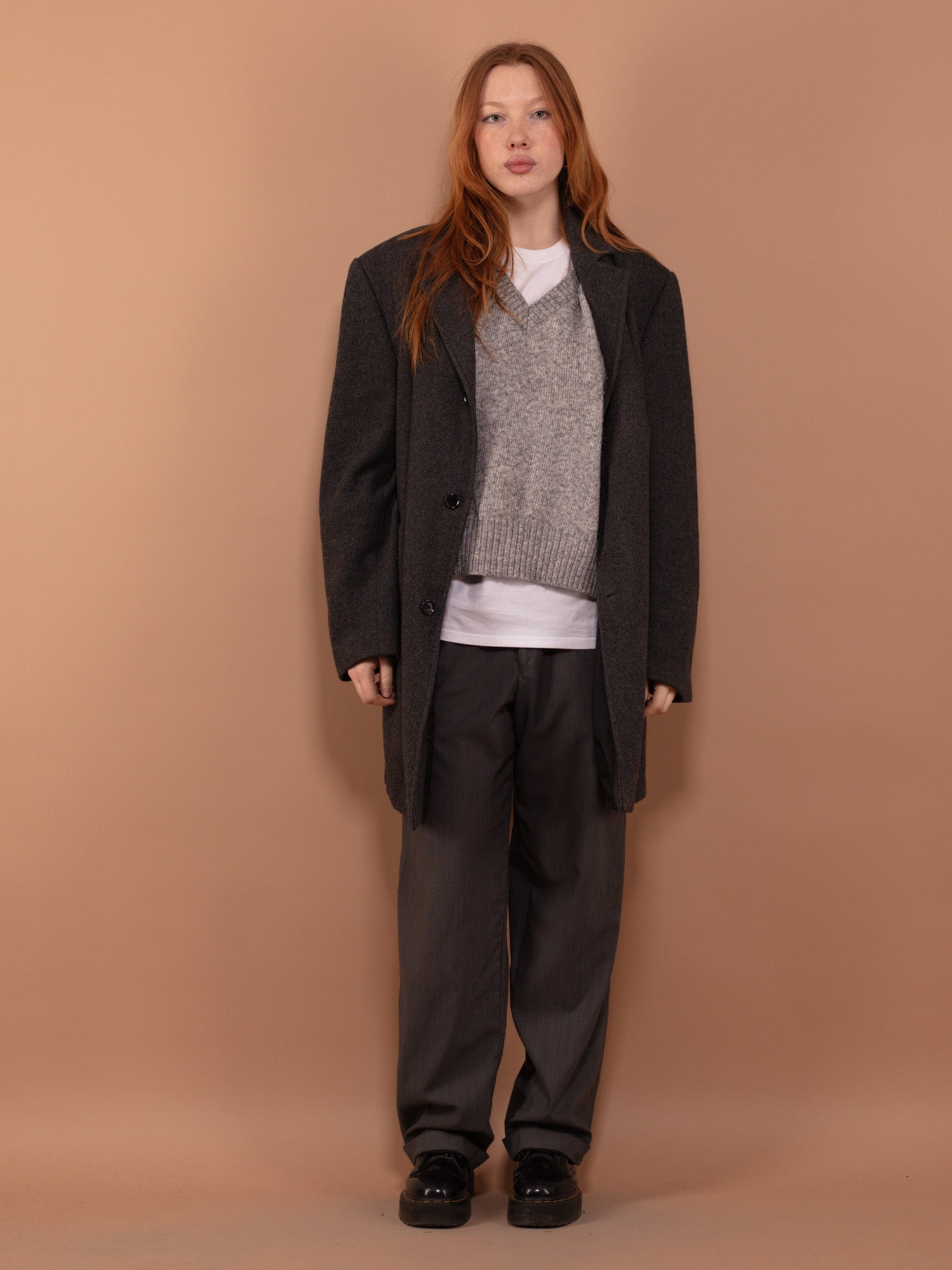 Vintage 00's Women Wool Blend Coat in Gray by Northern Grip