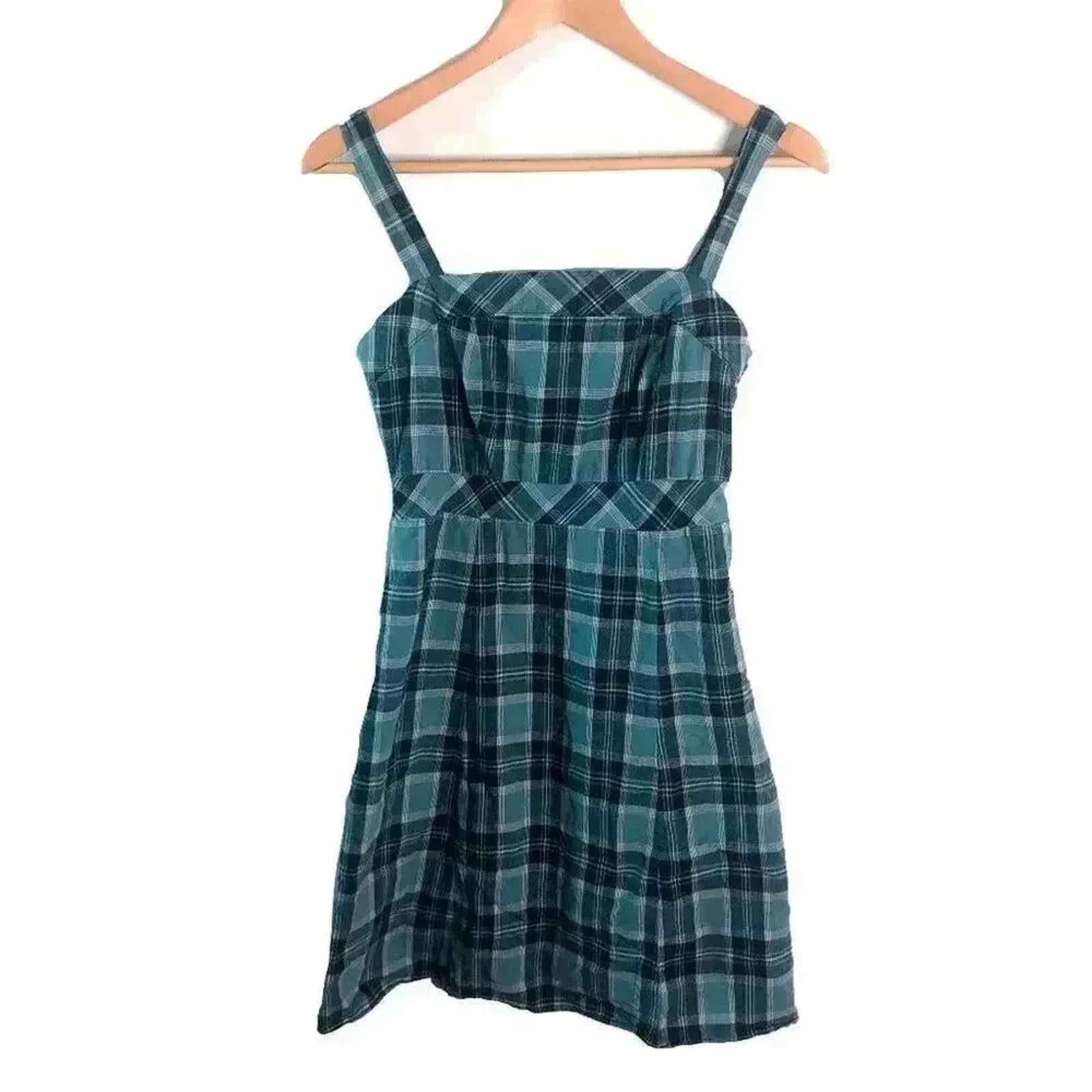 y2k Vintage GAP Plaid Square Neck Mini Dress Grunge Punk Women's Size by Hot Girl Secondhand
