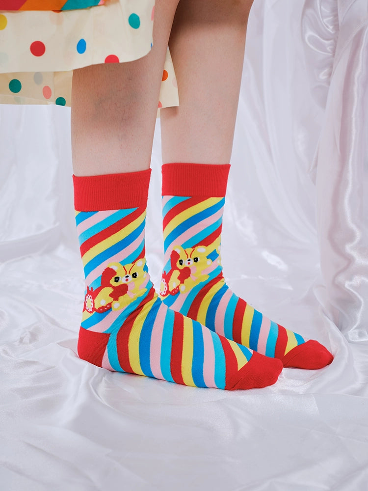 Harajuku Socks Rainbow Socks Decora Fashion Socks | Nikkou Home by Land Decora