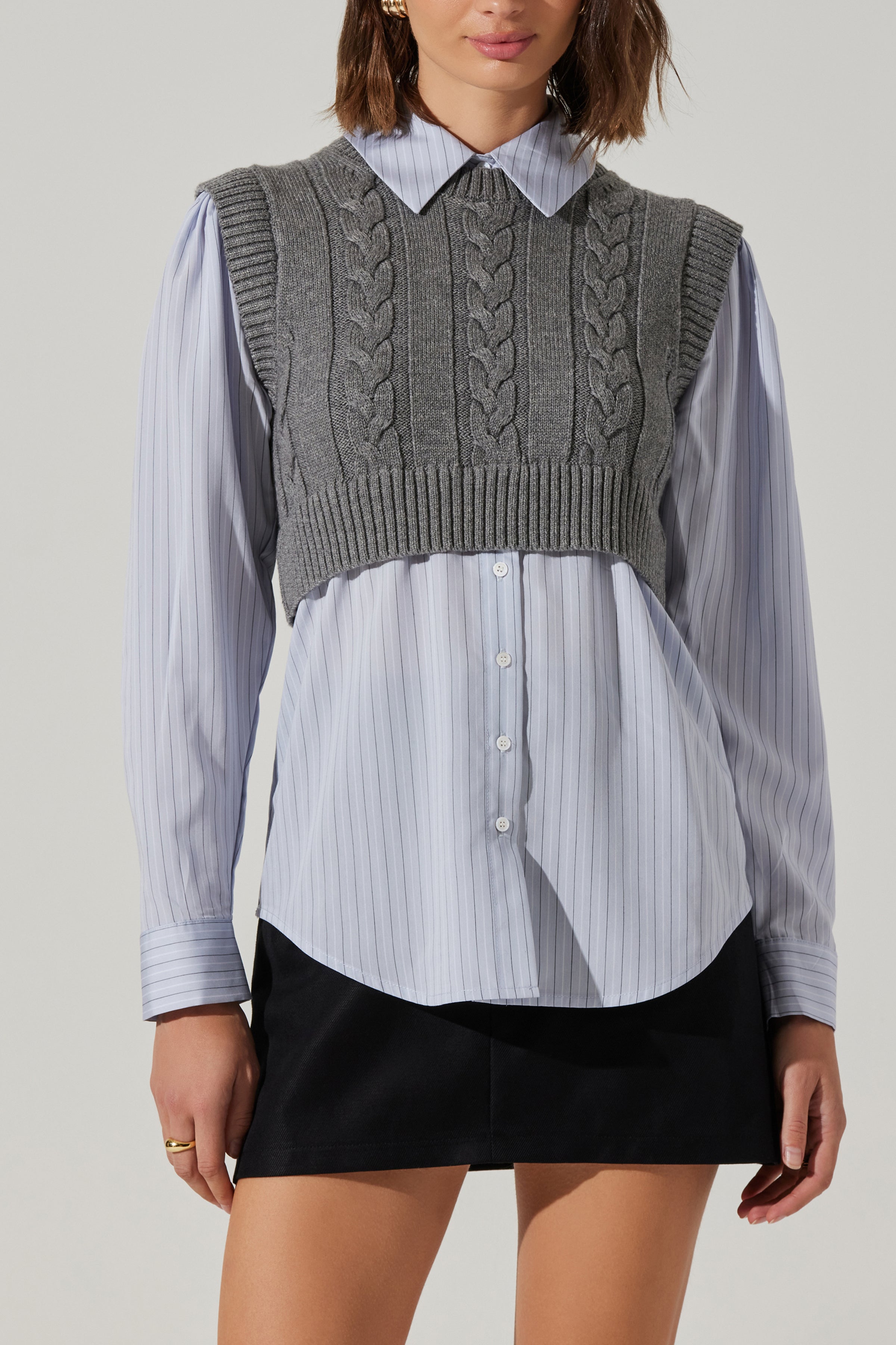 Flannery Layered Cable Combo Shirt by Sierra Deene