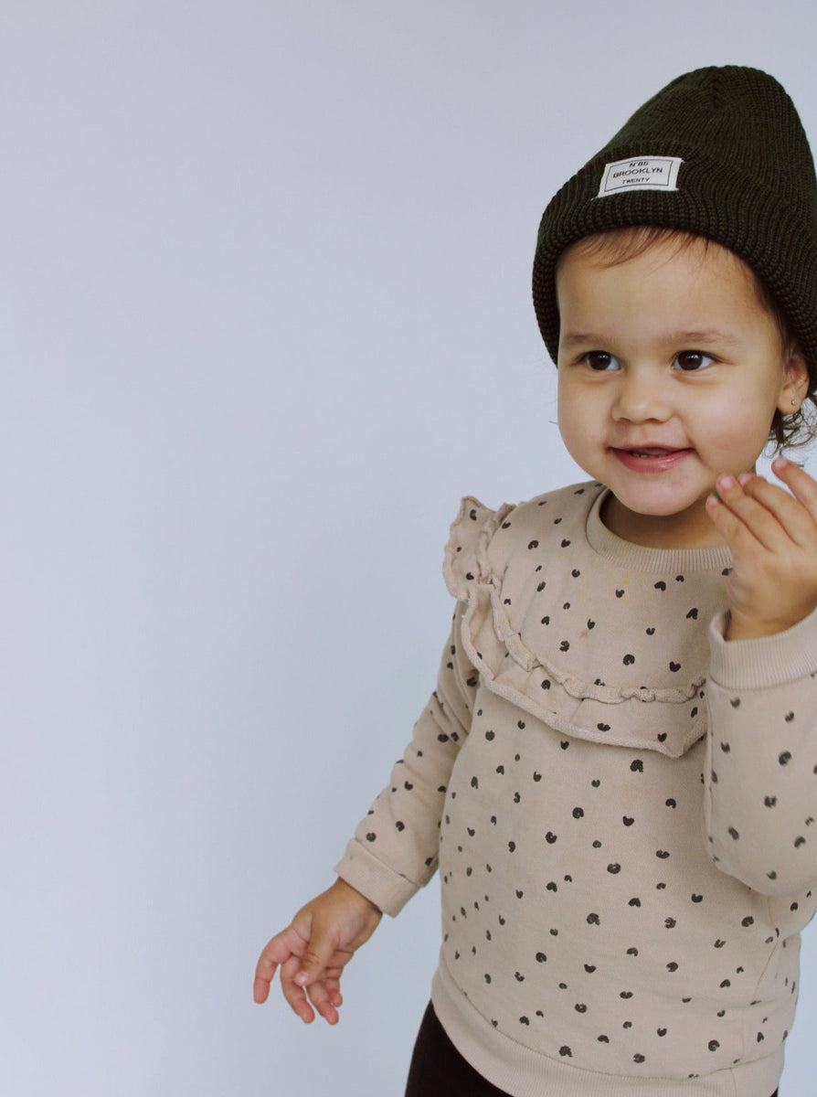 BROOKLYN BEANIE IN ARMY GREEN (KIDS) - FINAL SALE by RAËLIV