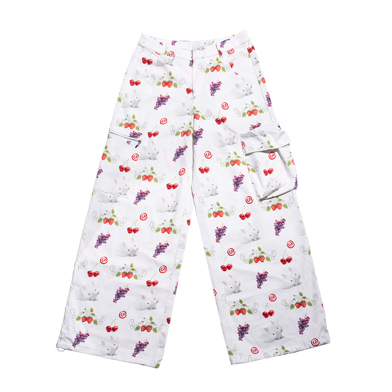 Bunny Cherry Grape Cargo Pants - MOF Gift by Land Decora