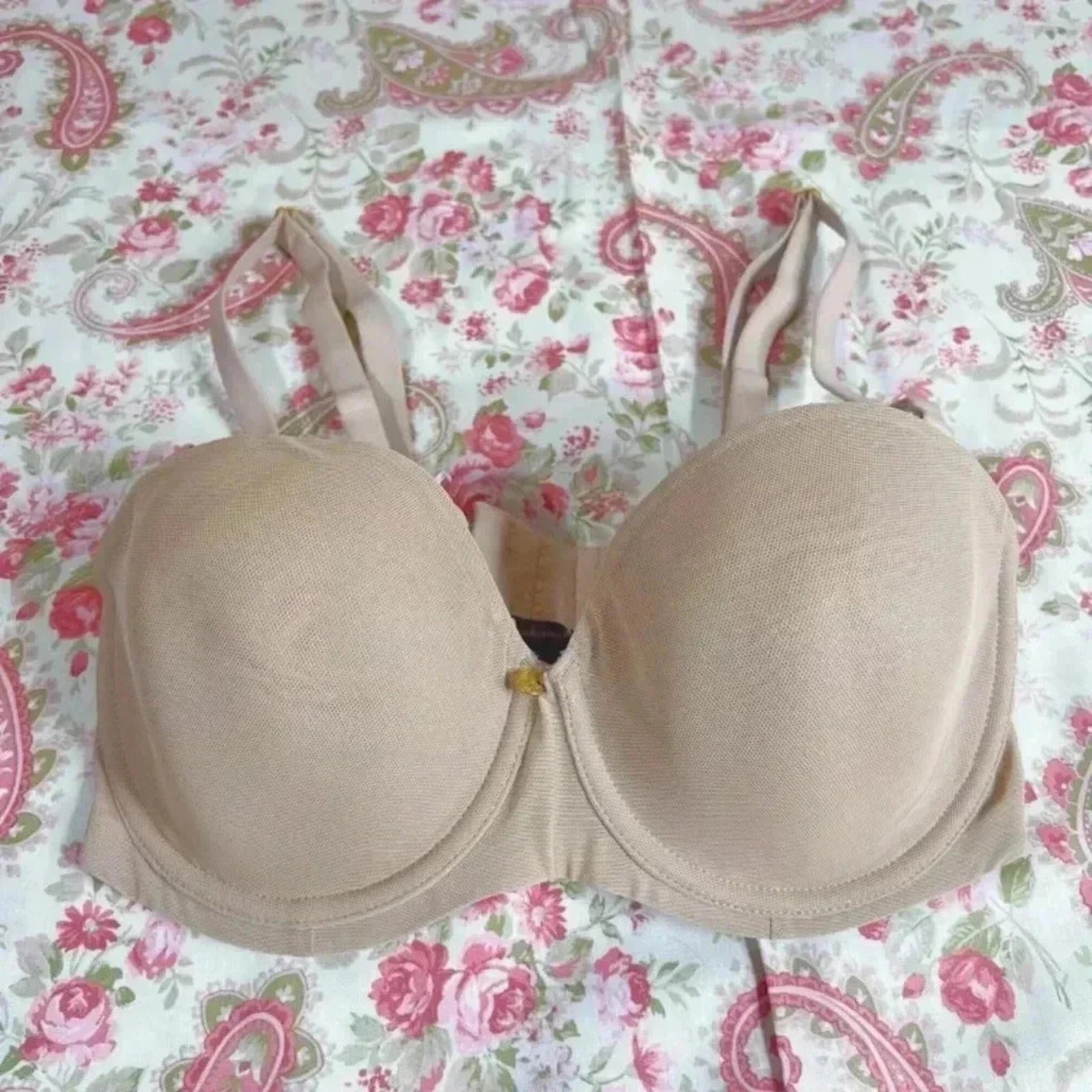 Natori Nude Bra Lined Mesh Overlay 32DD by Hot Girl Secondhand
