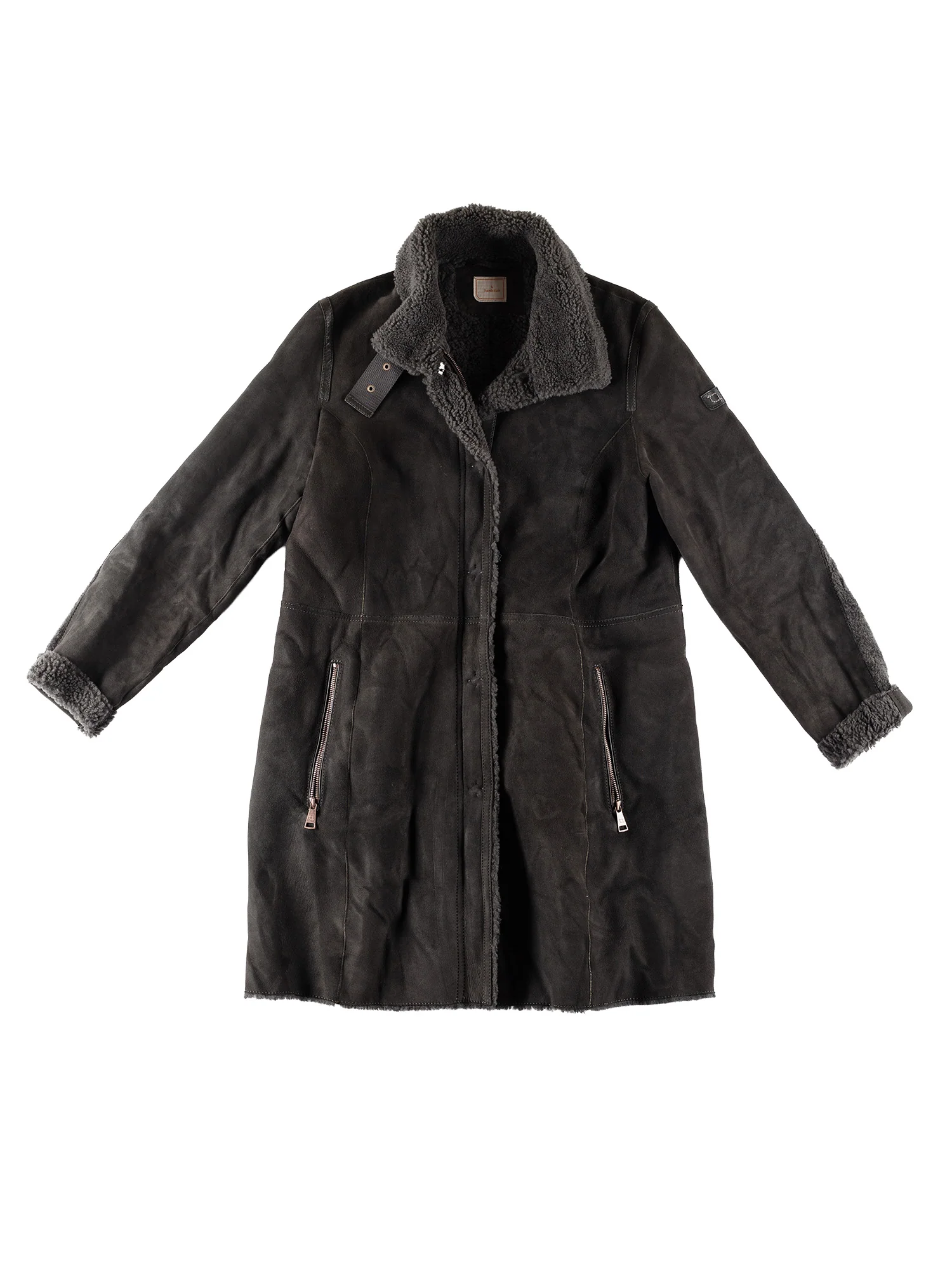 Vintage 80's Women Sheepskin Coat in Gray by Northern Grip