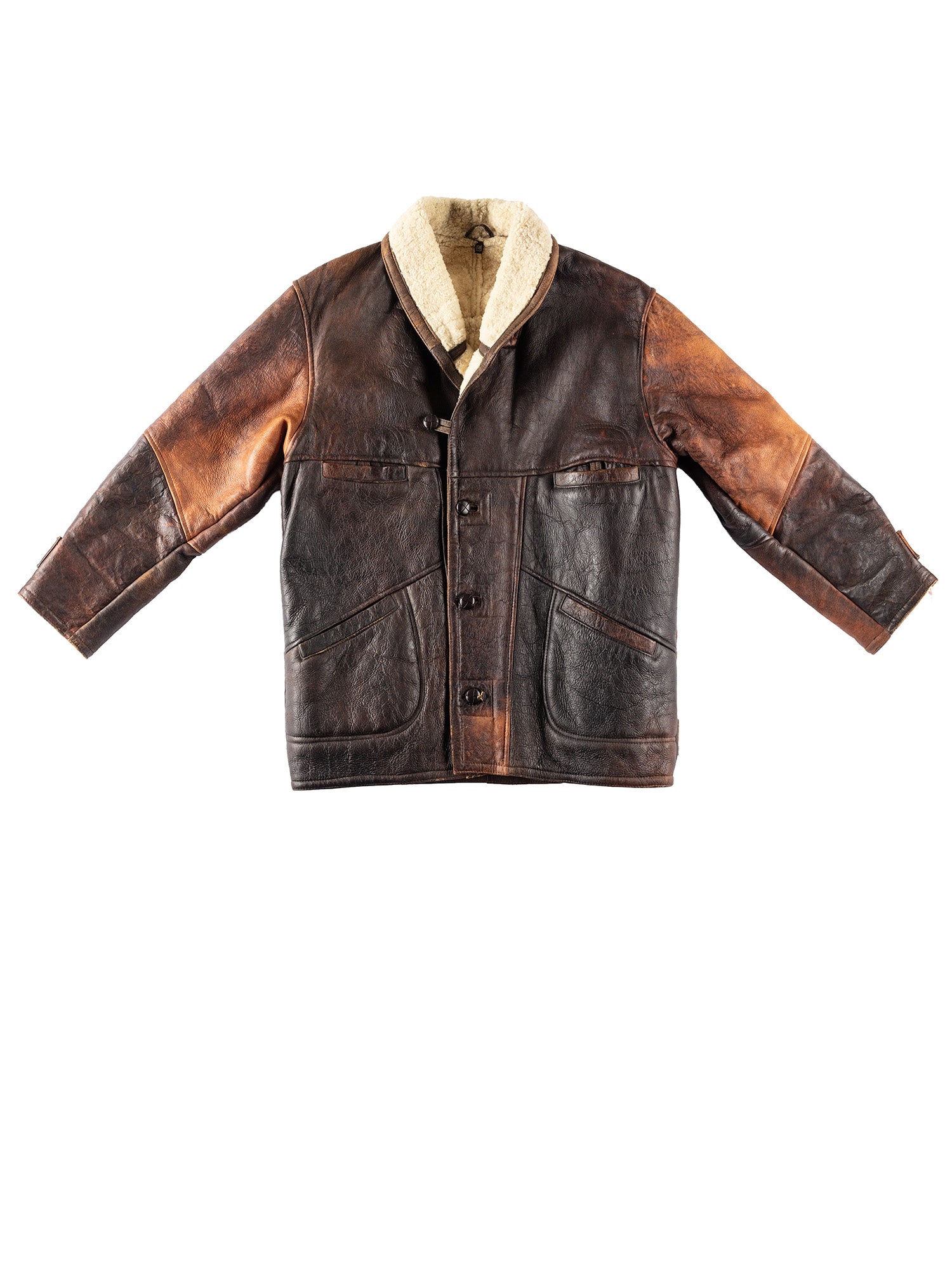Vintage 90's Men Sheepskin Coat in Brown by Northern Grip