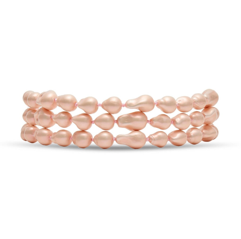 Rosé Diana Triple Row Pearl Necklace by Sierra Deene