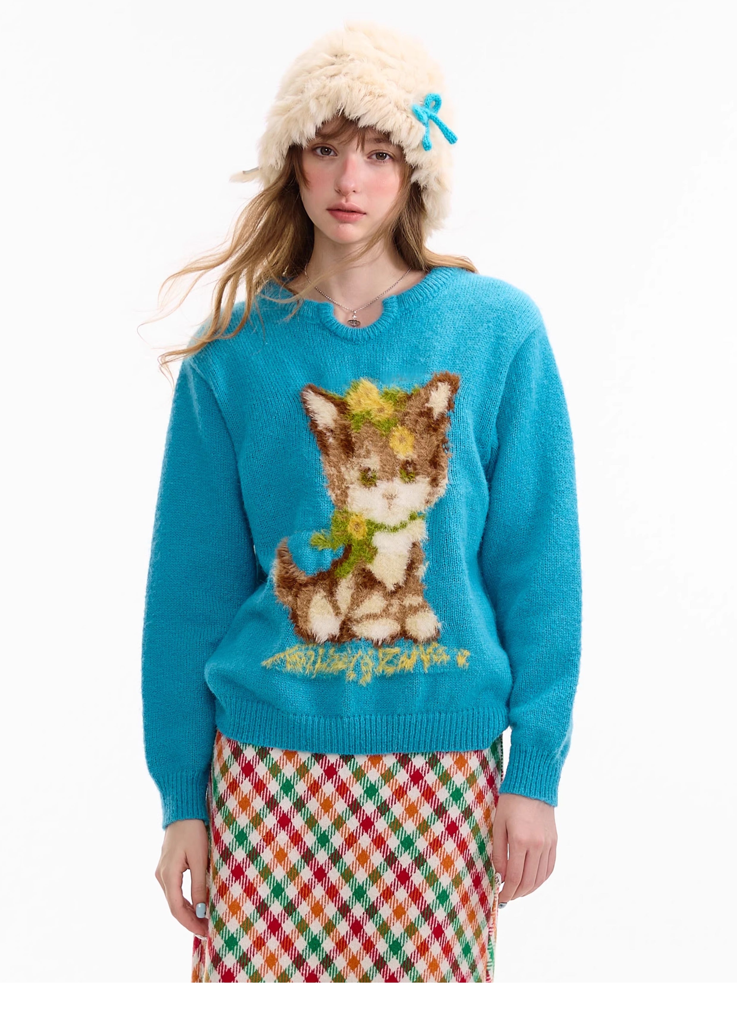 Girly Kei Cat Knit Sweater - ziziFei by Land Decora