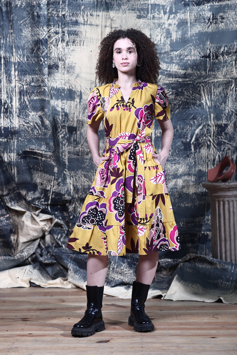 GOLDEN BLOOM YARA DRESS by Maude Vivante