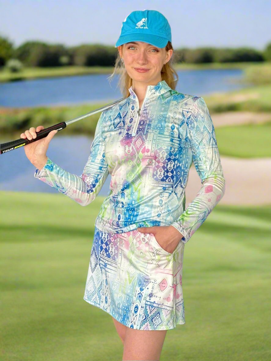 Aztec Long Sleeve Polo by Putter Girl