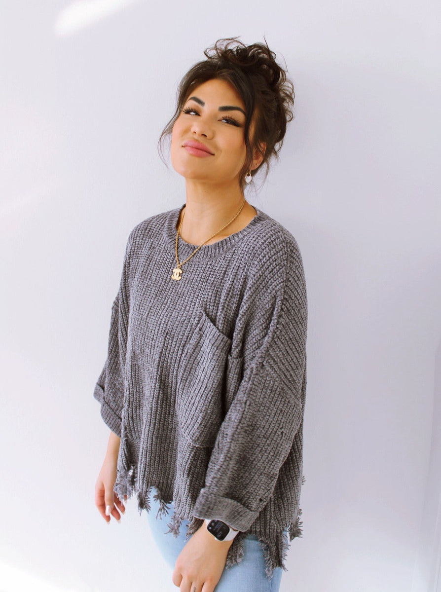 EVELYN SWEATER IN GREY by RAËLIV