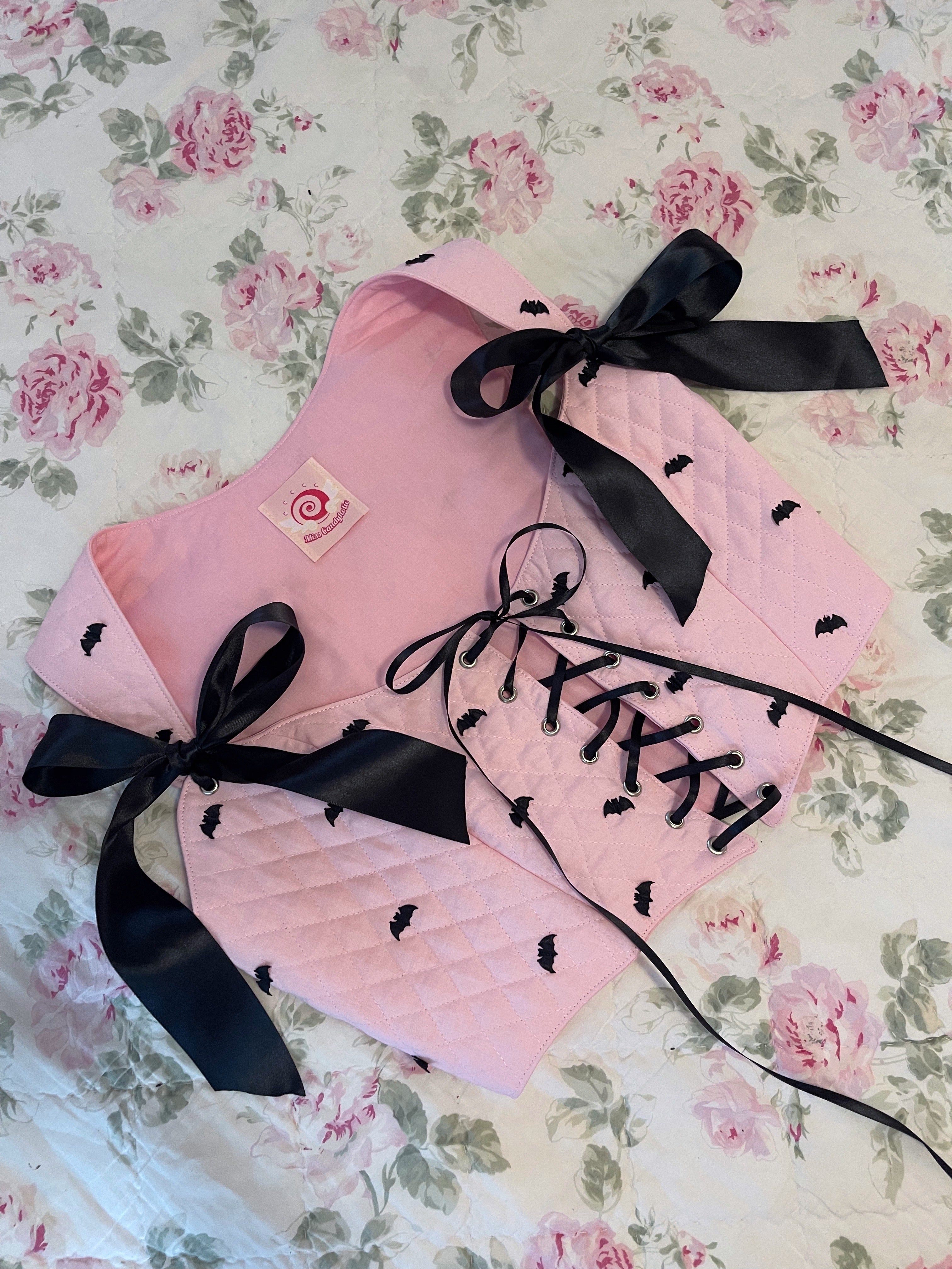Pink Batty Corset Top by Miss Candyholic