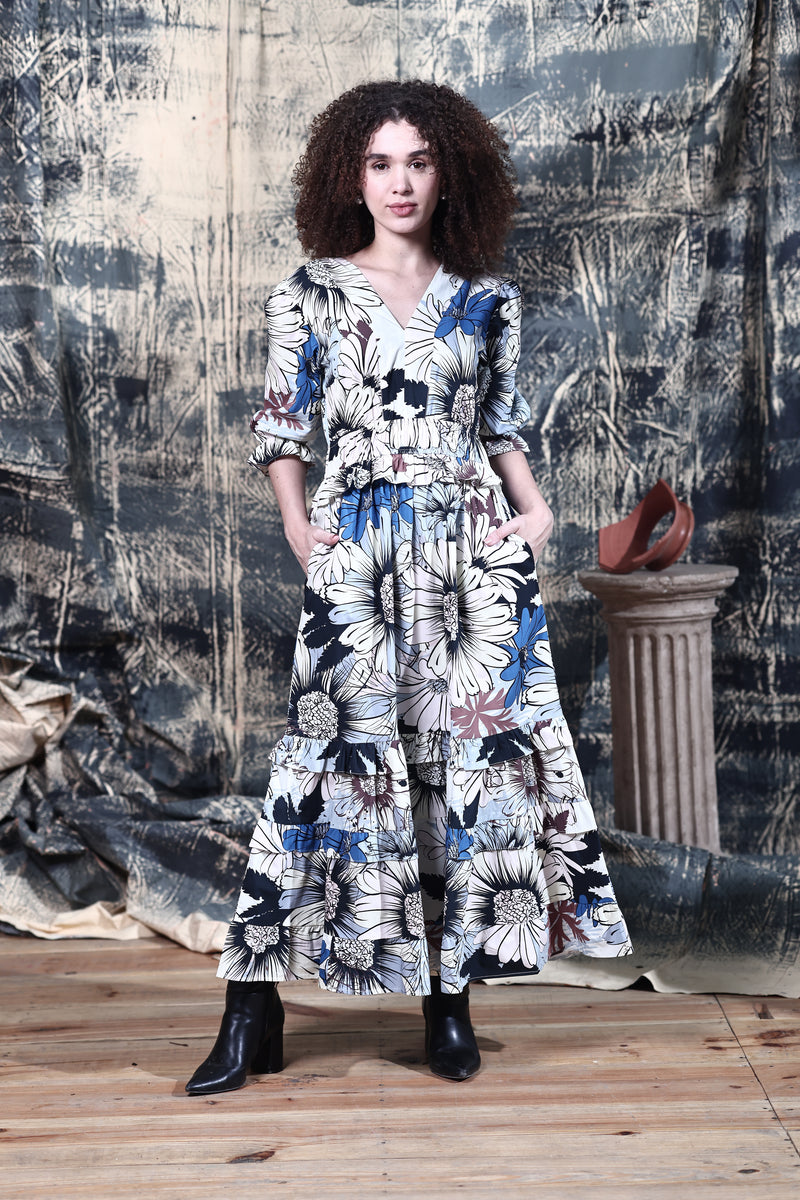 OUTLINE FLORALS EVELYN DRESS by Maude Vivante