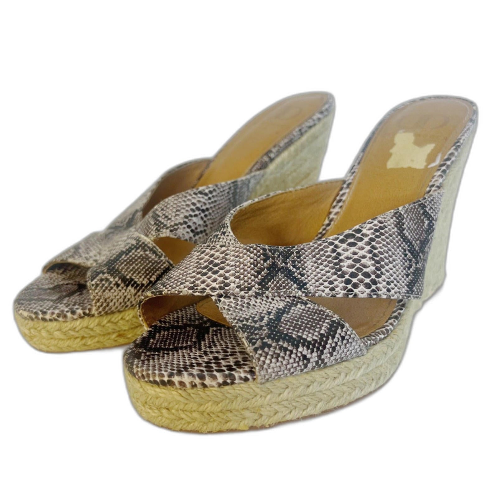 Kelsi Dagger Brooklyn Wedge Snakeprint Leather Espadrille Sandal Size by Hot Girl Secondhand