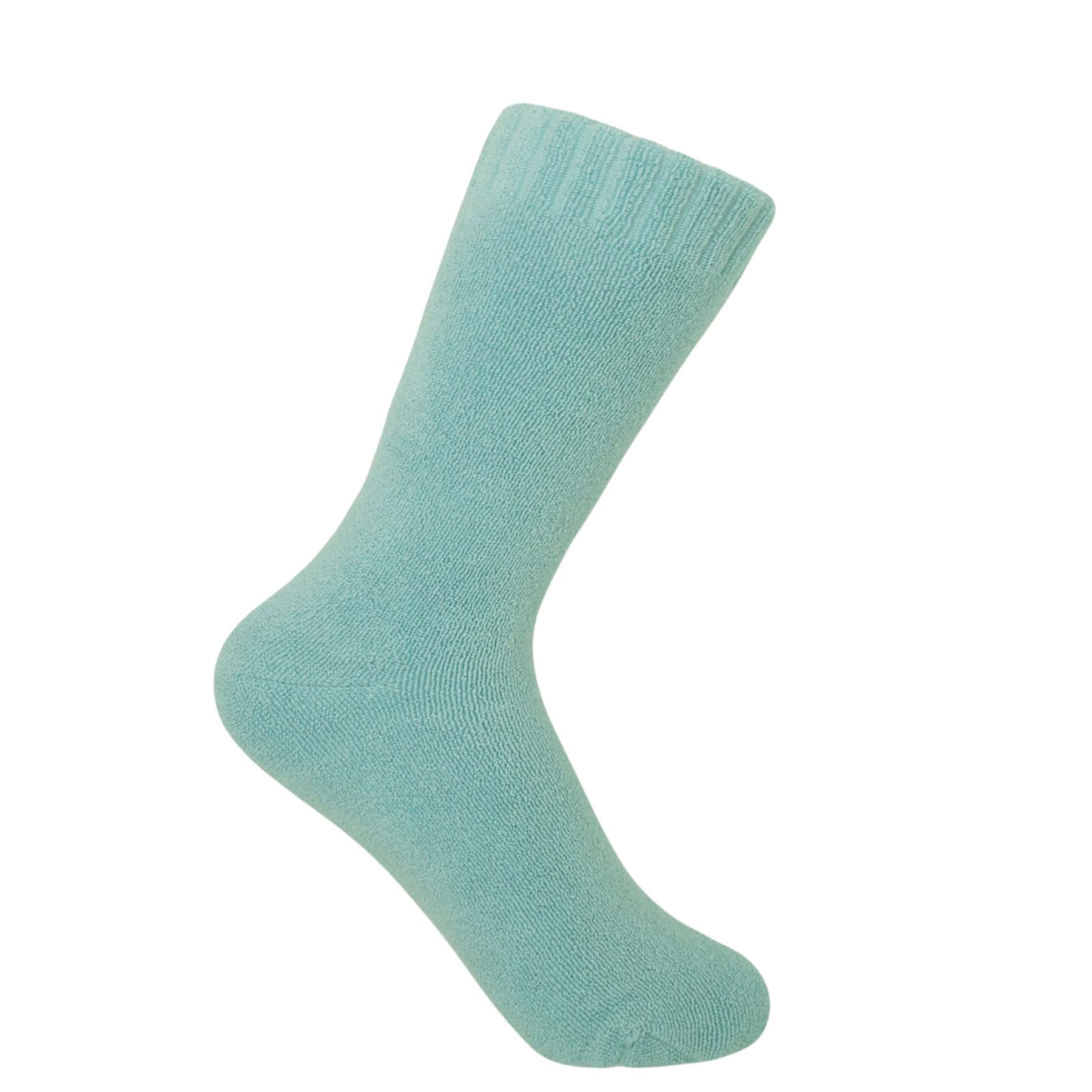 Ribbed Cuff Women's Bed Socks - Blue by Peper Harow