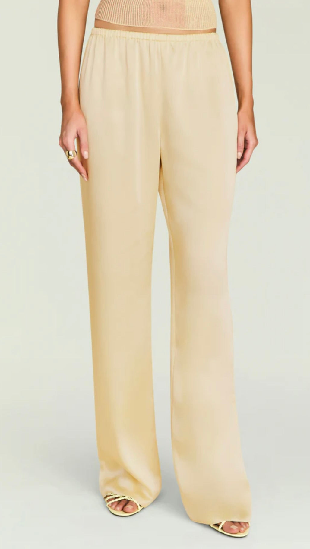 SEROYA Lillian Satin Pant in Butter by Sierra Deene