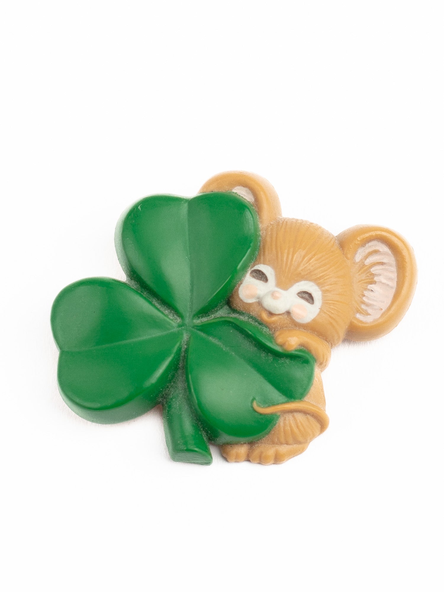 Vintage 80s Hallmark Mouse and Shamrock Brooch – Cute St. Patrick’s Day Pin by Northern Grip