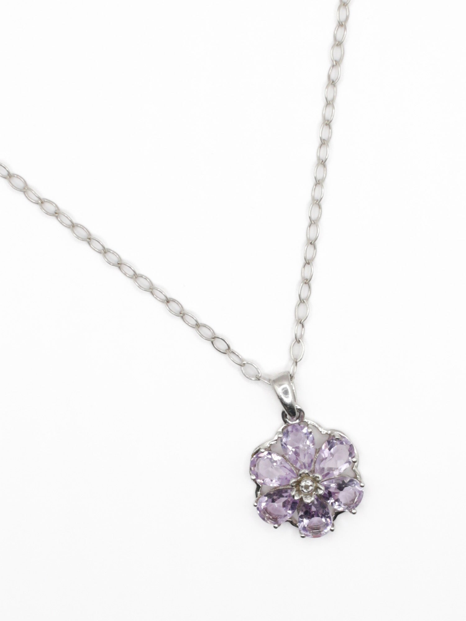Vintage 90s Lavender Amethyst Silver Necklace by Northern Grip