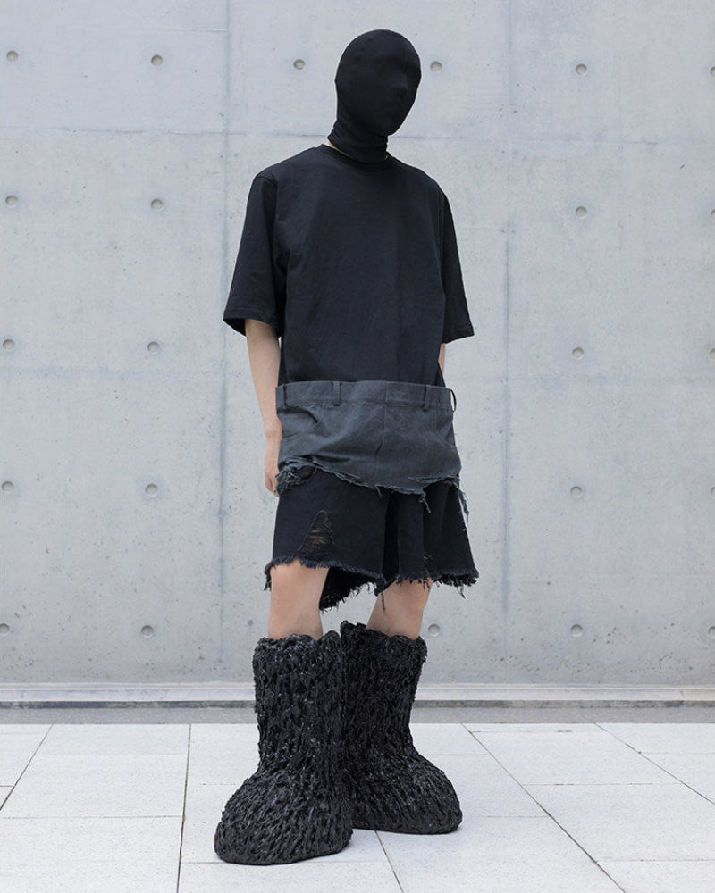 Deconstructed Spliced Distressed Tee by OFFCULTURE