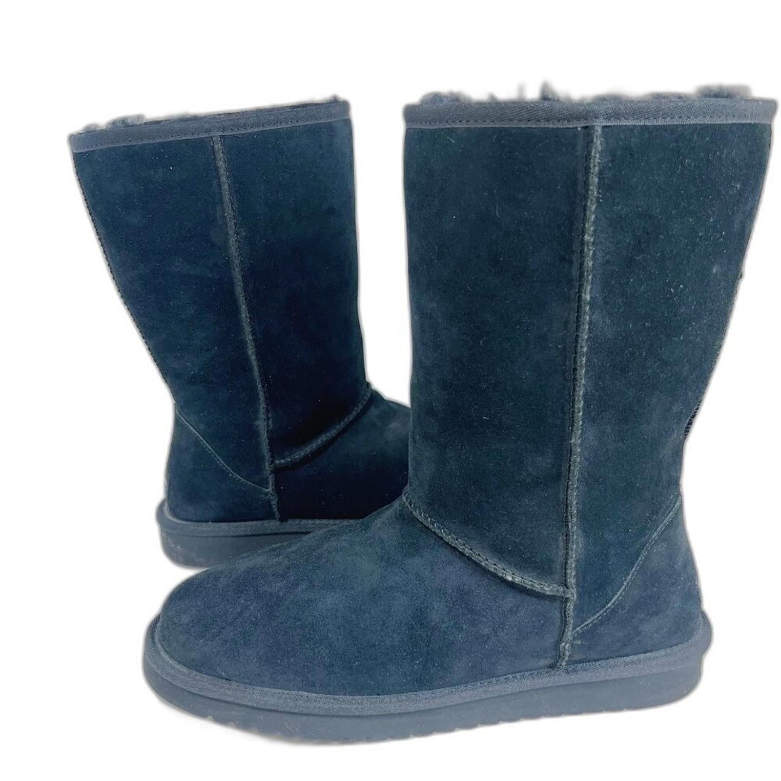 Koolaburra by Ugg Black Shearling Boots Fuzzy Leather Winter Fur Size by Hot Girl Secondhand