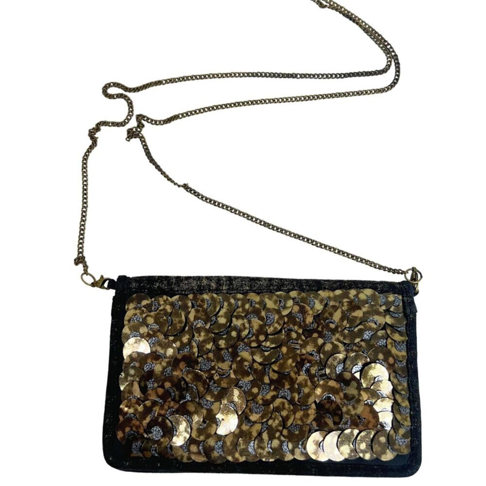 Ecote Urban Outfitters Gold Sequined Wallet Bag Evening Bag Distressed by Hot Girl Secondhand