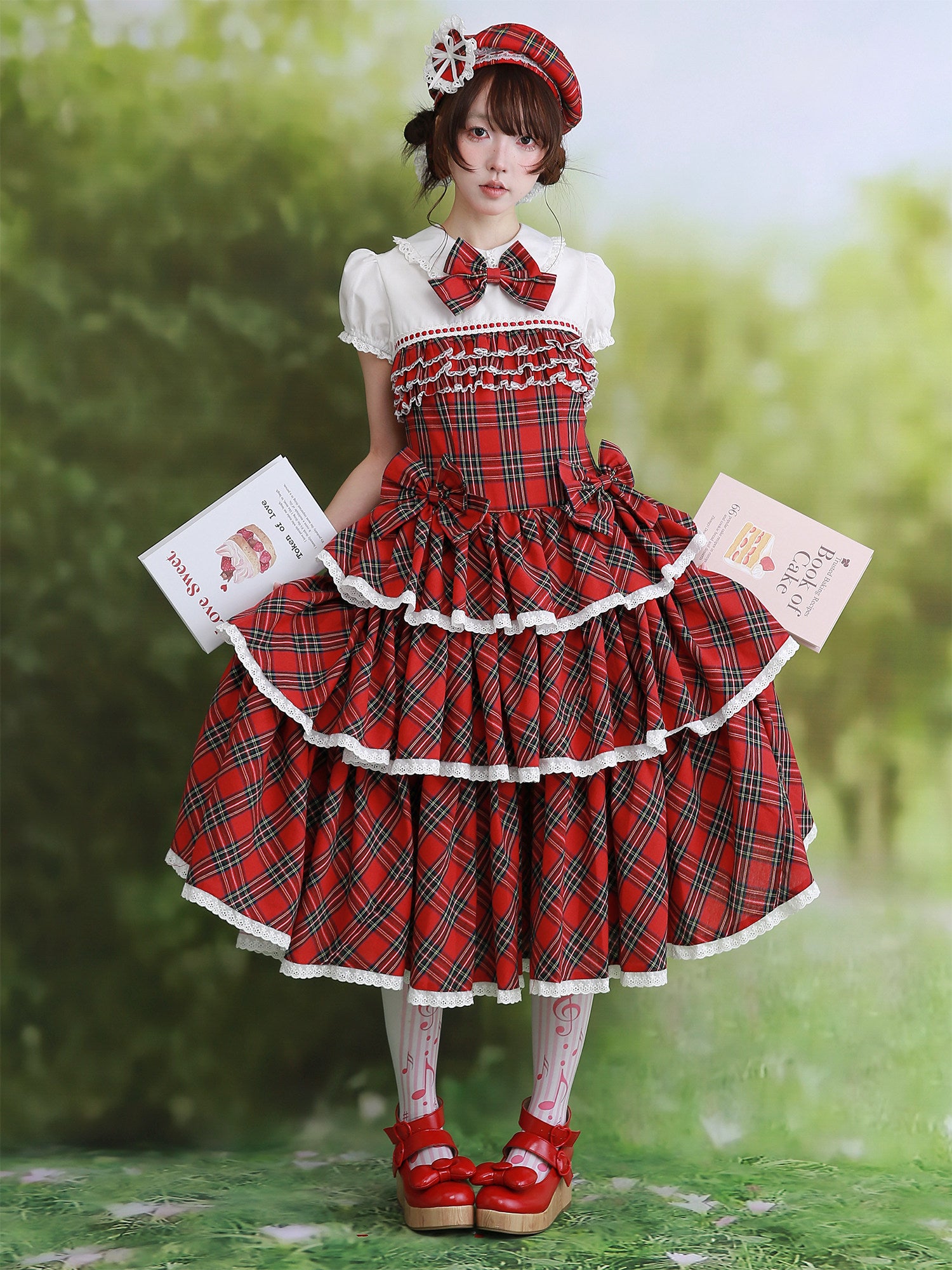 Showa Red Cake Lolita Dress - SOS MEME CLUB by Land Decora