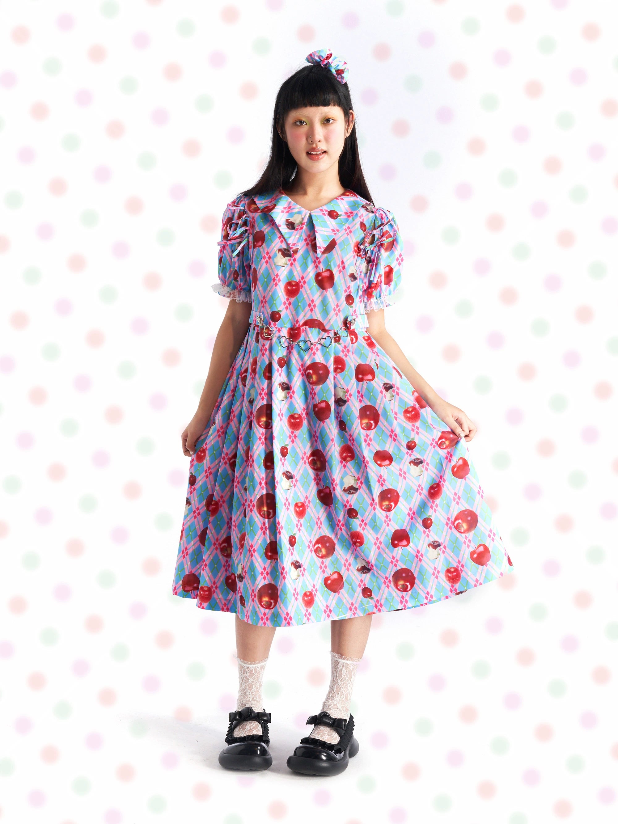 Harajuku Dress Red Apples Dress - Fruits by Land Decora