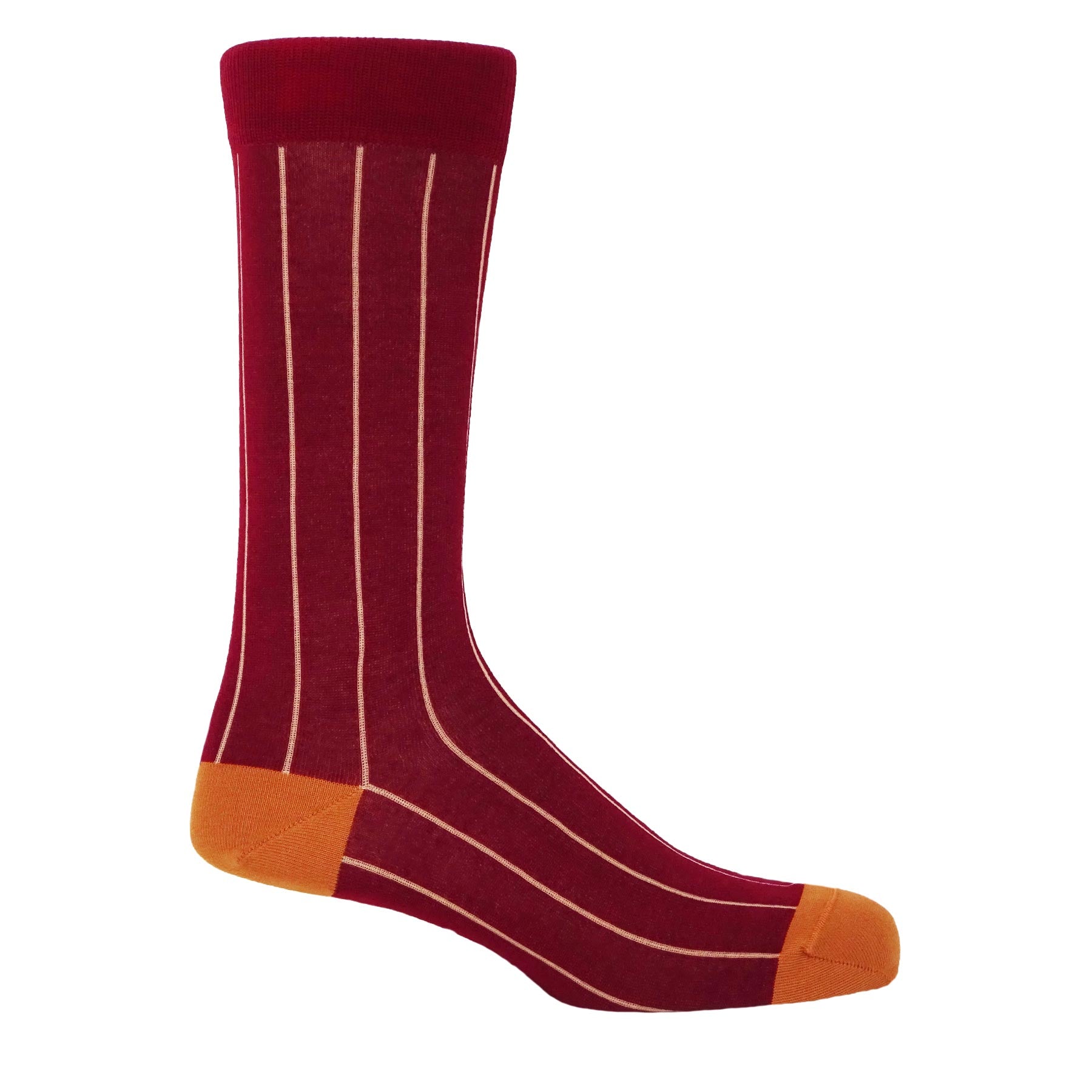 Pin Stripe Men's Socks - Crimson by Peper Harow