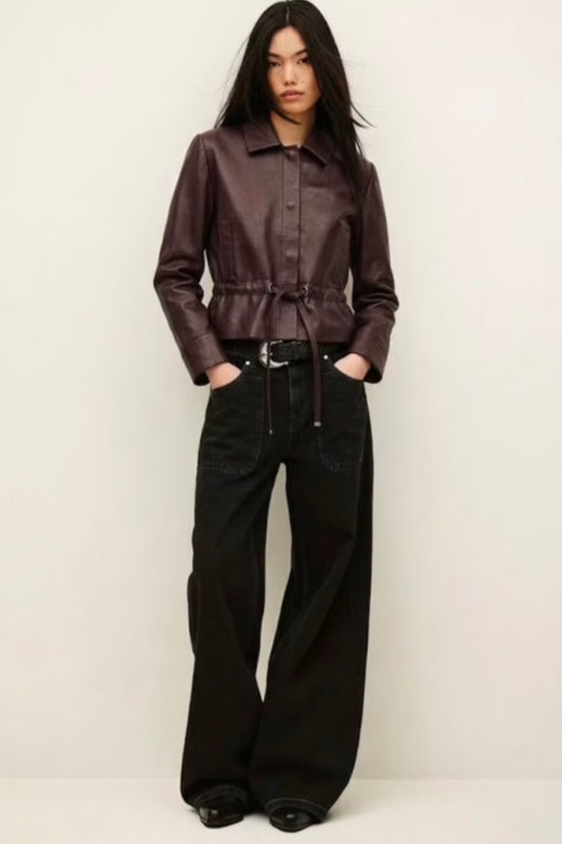 ba&sh Manita Cropped Leather Jacket by Sierra Deene