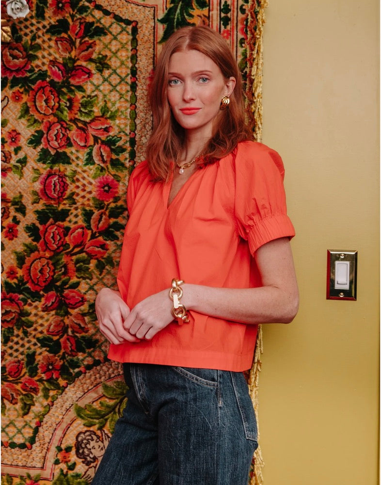 Dawson Top - Mandarin Red by Sierra Deene