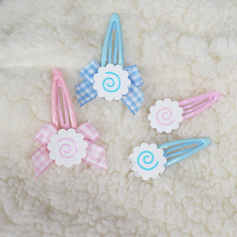 Kawaii Bow Fishcake Hair Clips Set of 4 - MaoJiang by Land Decora