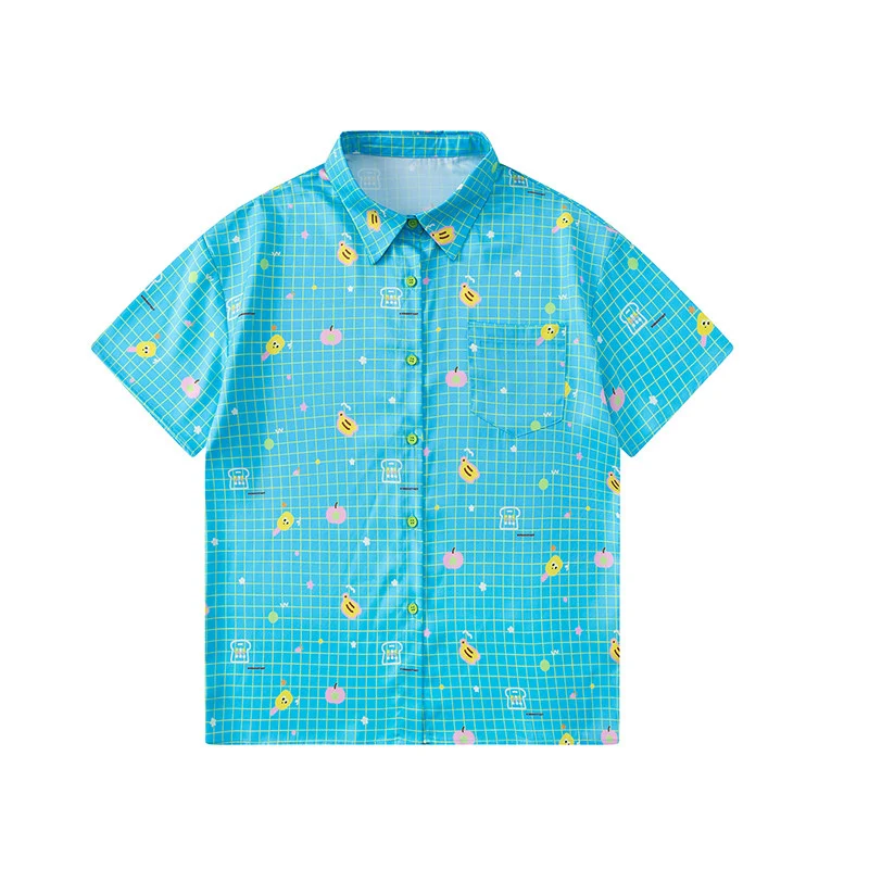 Kawaii Plaid Short-Sleeve Shirt - KURIOSITAET by Land Decora