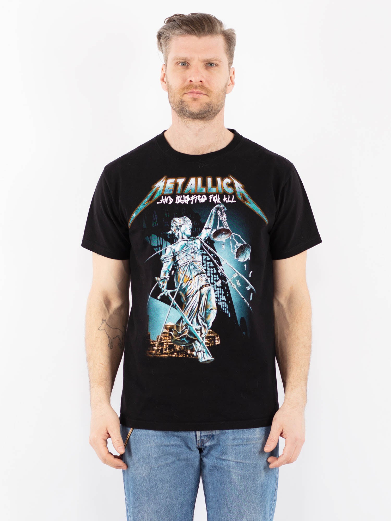 Vintage 00's Men Metallica Print T-Shirt in Black by Northern Grip