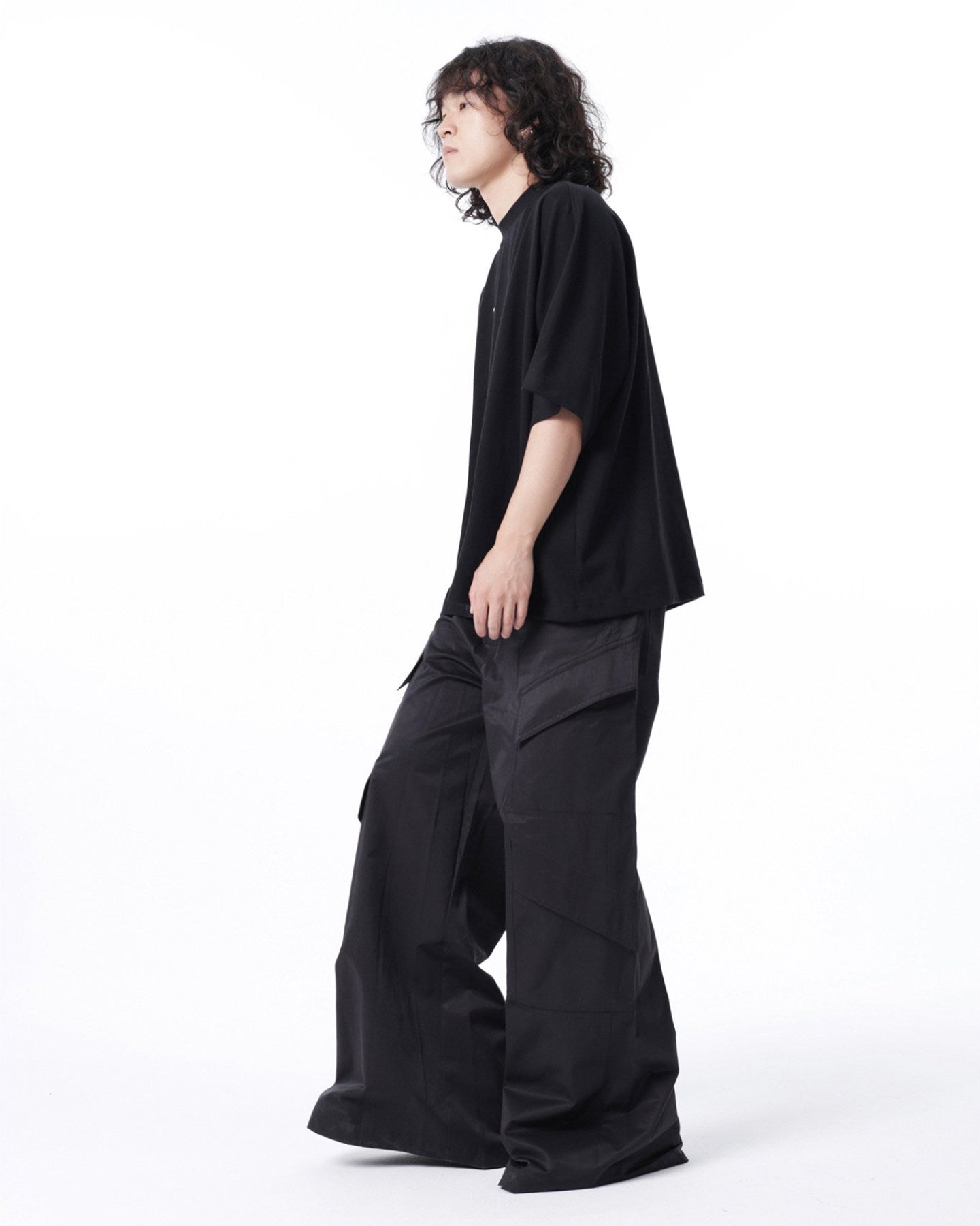 Wide Leg Cargo Parachute Pants by OFFCULTURE