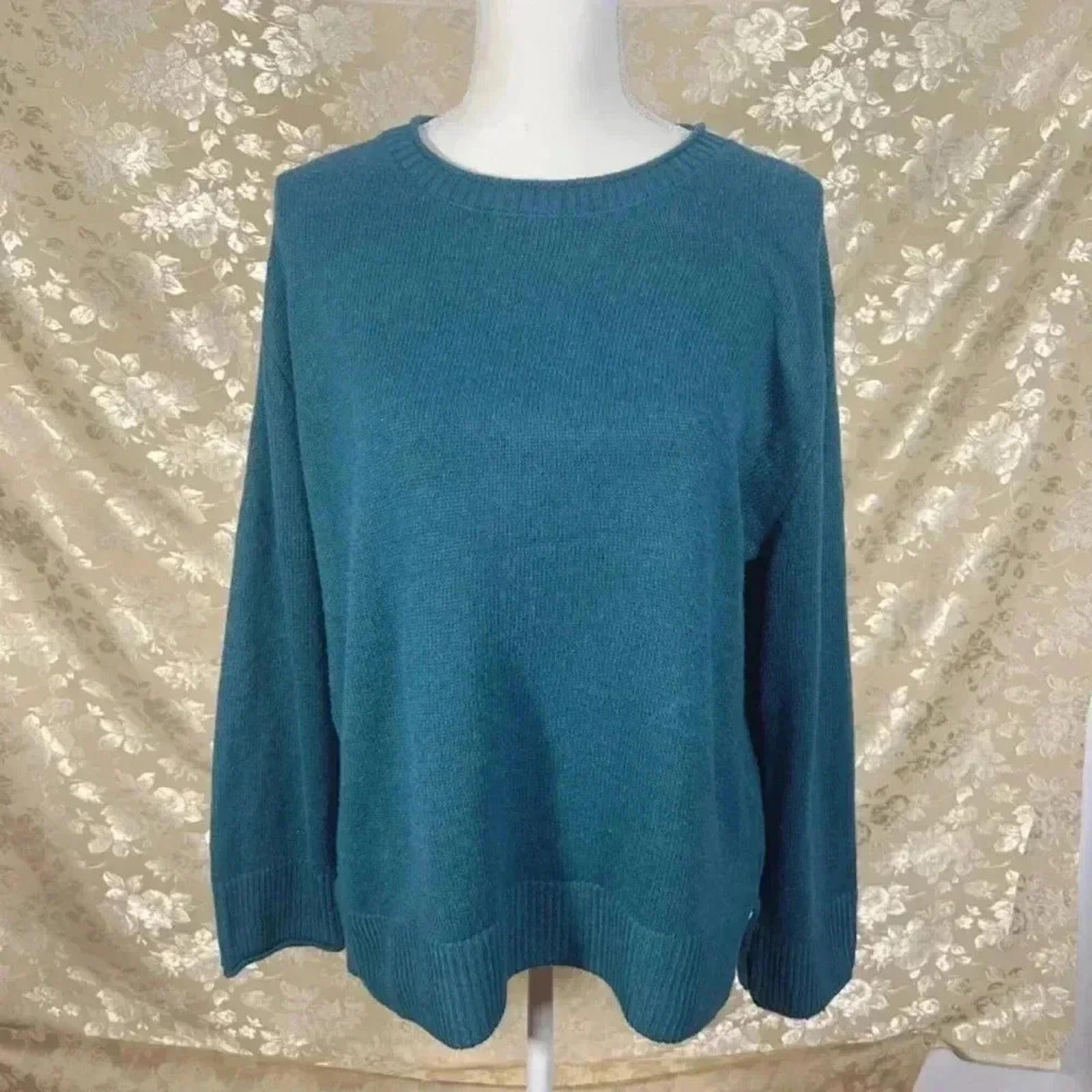 Ella Moss Teal Green Blue Crewneck Sweater Knit Women's Size M by Hot Girl Secondhand