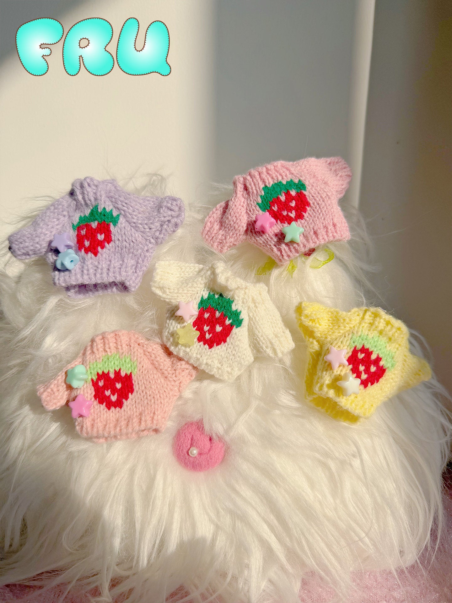 Kawaii Strawberry Knit Hair Clip - frufru by Land Decora