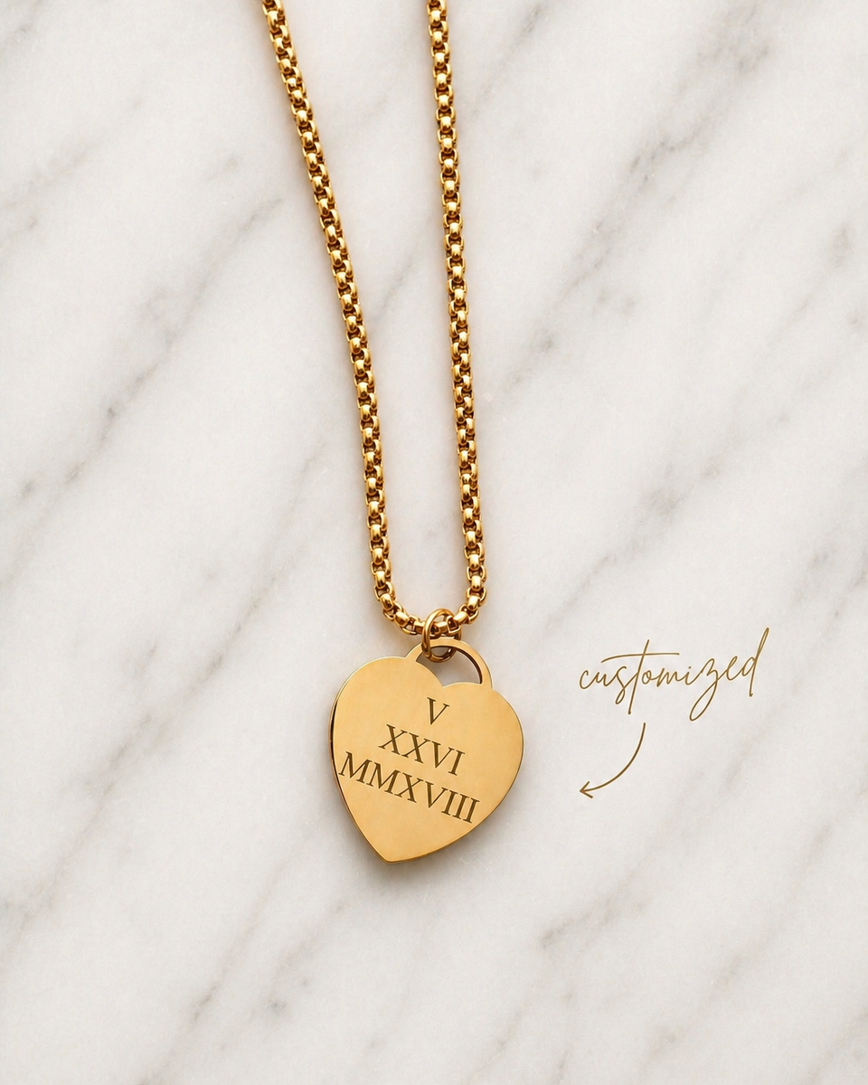 THE FOREVER HEART KEEPSAKE NECKLACE (CUSTOM ENGRAVING, TARNISH-FREE, W by RAËLIV