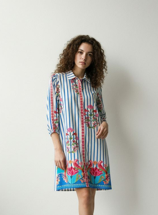 STRIPED GARDEN AVA DRESS by Maude Vivante