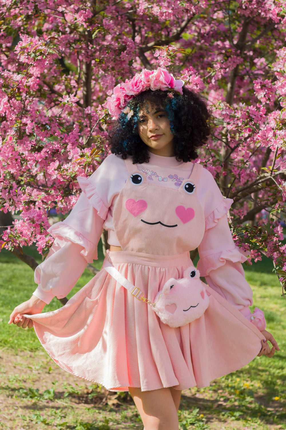 Sakura Frog Pinafore by Miss Candyholic